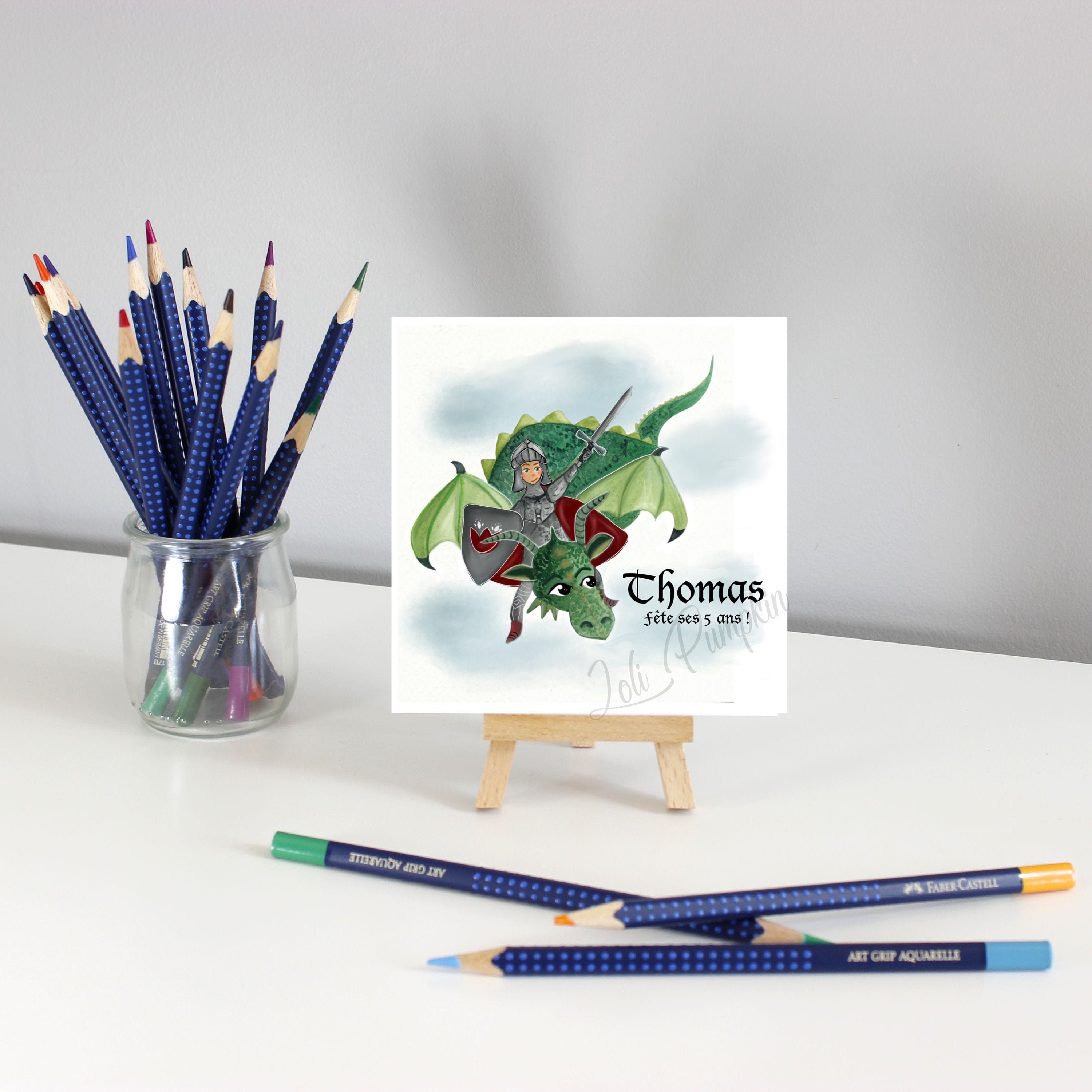 Carte Anniversaire Chevalier Et Dragon Invitation Etsy
