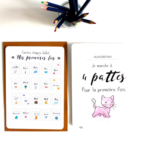 Cartes Etapes Bebe Mes Premieres Fois Kit De Etsy