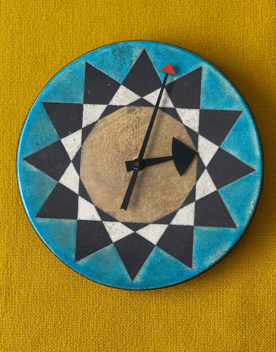 Italian Pottery Ceramic Wall Clock Etsy