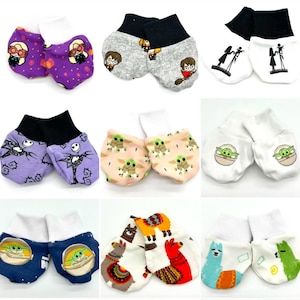 Newborn Baby Mittens: Set of 2 pairs - 0-3 months size - No-Scratch Mittens