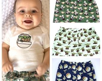 The Child EMBROIDERED Bodysuit and Cotton Pants - Baby Yoda Baby Clothes