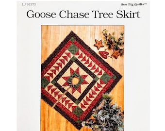 Thimbleberries Goose Chase Christmas Tree Skirt Quilt Pattern LJ92272, from Thimbleberries Sew Big Quilts pattern series