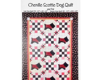 Chenille Scottie Dog Quilt and Pal Pattern by Karla Alexander for Saginaw Street, Makes 2 Quilt Sizes and Stuffed Doggie Pal