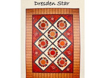 Dresden Star Quilt Pattern by Laundry Basket Quilts with Acrylic Templates