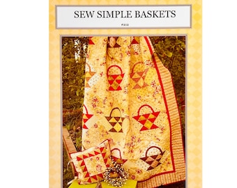 Sew Simple Baskets Quilt Pattern #212 from Fig Tree Quilts, Makes Quilt and Tied Throw Pillow