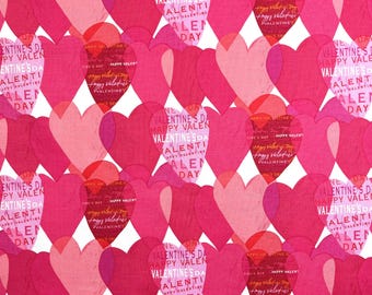 Large Hearts Special Occasions Valentine’s Day Fabric Westminster Fibers HM-29, 1 YARD, 100% Cotton