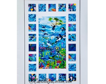 Sea Life Windows Quilt Pattern by Castilleja Cotton CJC5115-1