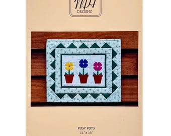 Posy Pots Quilt Pattern by MH Designs MH675-C1, Foundation Paper Piecing