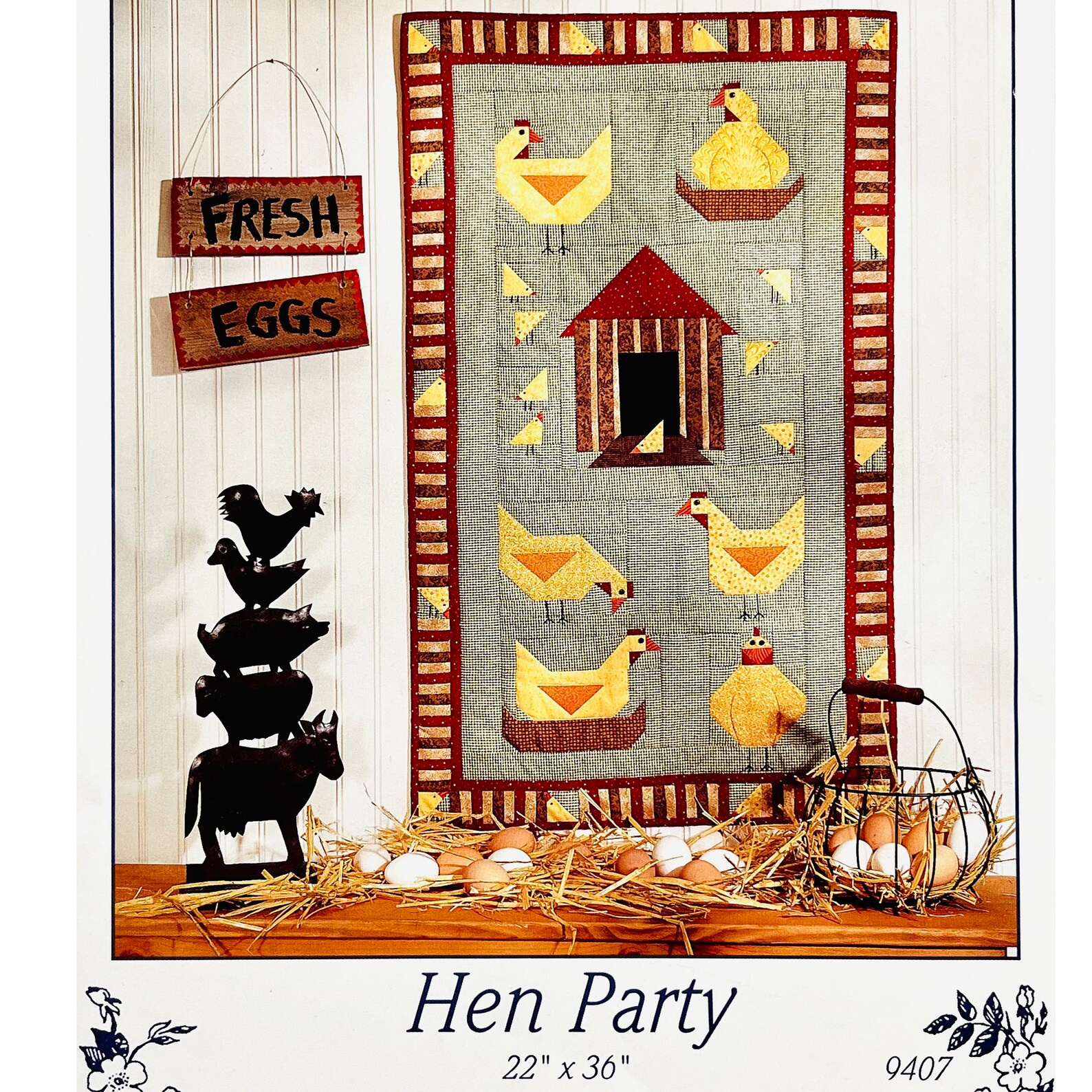 Hen Party Quilt Pattern 9407 by Four Corners Country Farm Etsy