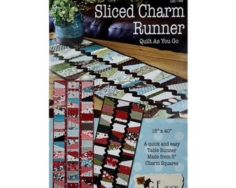 Sliced Charm Runner Quilt As You Go Table Runner Quilt Pattern GE-149 from G.E. Designs