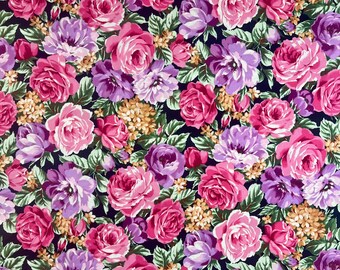 Roses Floral Fabric Fleur-C6297 from Timeless Treasures 1 YARD 100% Cotton