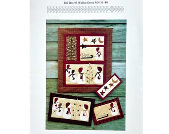 Snow People, Bringing in the Tree, Christmas Snowman Quilt Pattern #3046 from Plum Creek Patchwork