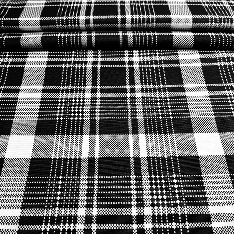 Richloom Black and White Plaid Fabric Medium Weight Home Etsy