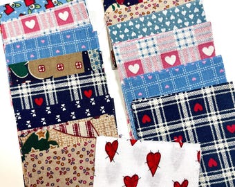 Heart Fabrics Love Valentine Mini Charm Pack 2.5" Squares, Qty. 42, 100% Cotton