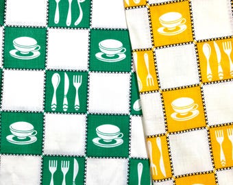 Vintage Diner Gingham Checked Fabric 2-PACK by ABC Fine Percale 100% Cotton