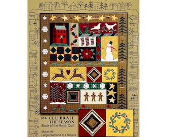 Celebrate the Season #14 Block of the Month Quilt Pattern, Month #6, from The City Stitcher