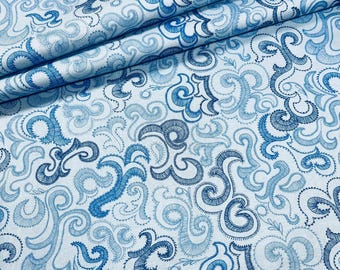 Connecting Threads Symphony of Blues #4628 Musical Scroll by Jenni Calo, 2014