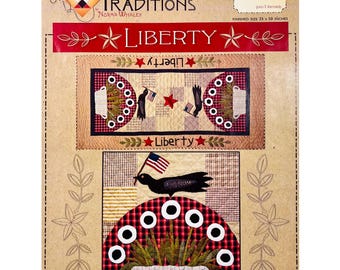 Liberty Quilt Pattern by Norma Whaley for Timeless Traditions #10056, Folk Art Style Wool Applique