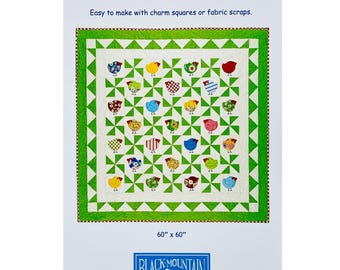 Chubby Chicks Quilt Pattern #801 by Black Mountain Quilts, Charm Pack Friendly