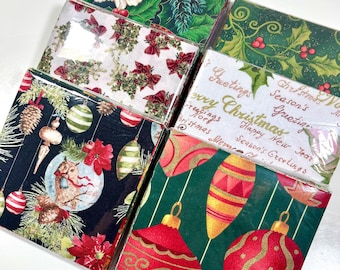 Christmas Fabric Charm Pack, 5" Squares, Qty. 42, 100% Cotton, Traditional Christmas Fabrics