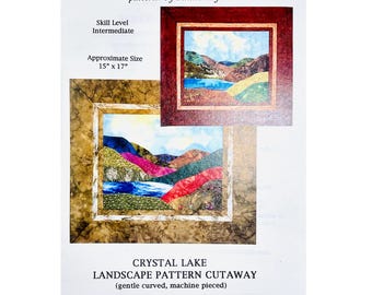 Waterfall Quilts Pattern Crystal Lake Landscape Pattern Cutaway by Kathie Alyce