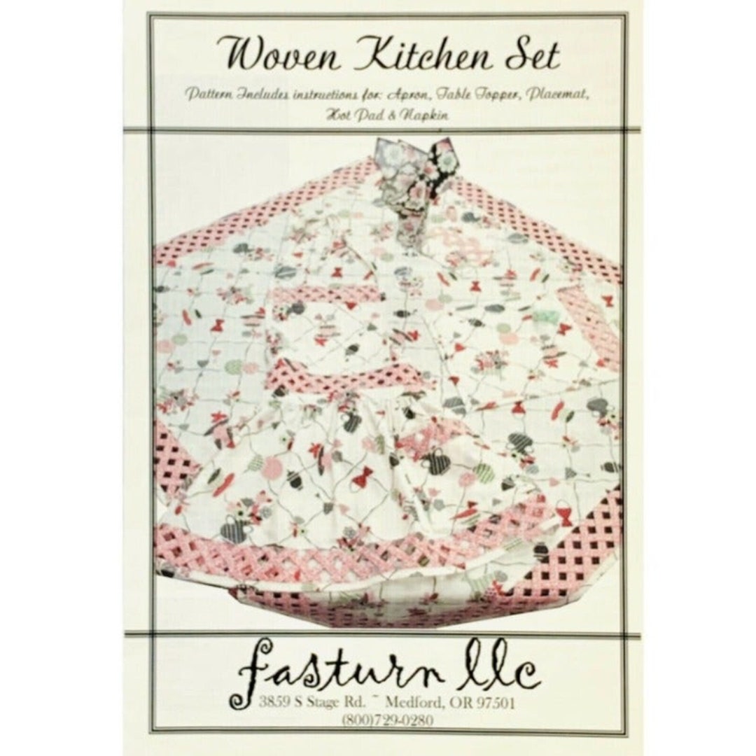 Woven Kitchen Set Pattern by Fasturn Apron Pattern Table - Etsy