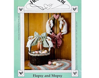 Easter Bunny and Wreath Pattern: Flopsy and Mopsy by Hearts Content