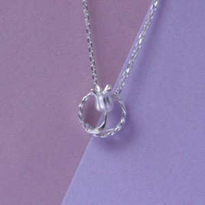 danity modern silver rope tulip pendant