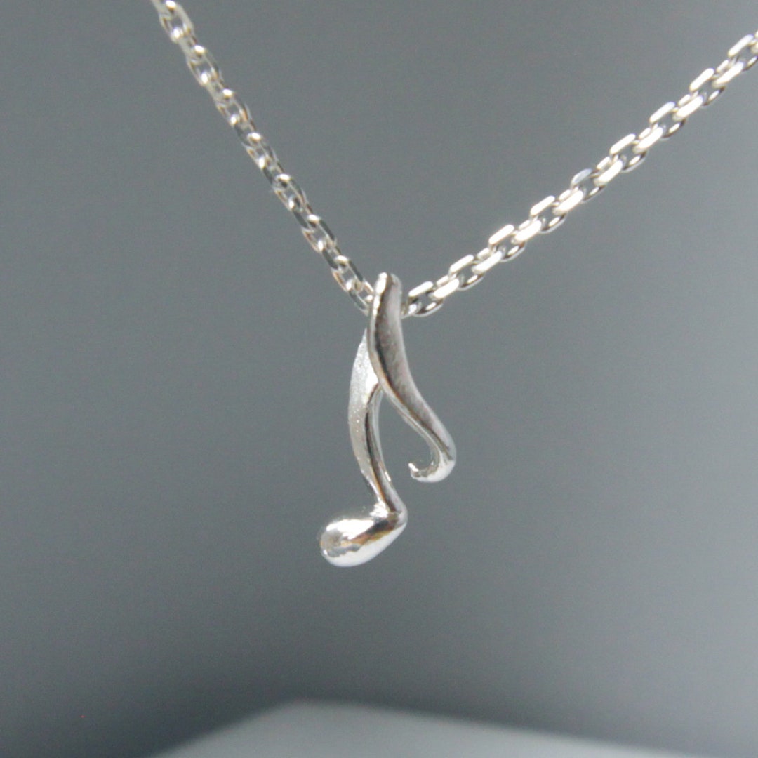 Collana In Argento Sterling 925 E Zirconi Con Chiave Acuta Nota