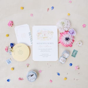 Custom Watercolor Wedding Invitation