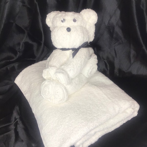Teddy Love, Inspired Origami Towel/Washcloths Set