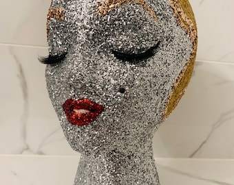 Sra. Monroe, display de cabeça de manequim leve e portátil glamouroso