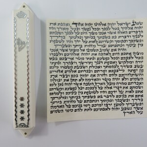 Mezoeza Scroll 100% Kosher Mehudar met Mezoeza Case Handgeschreven door Sofer Stam op lederen patchment