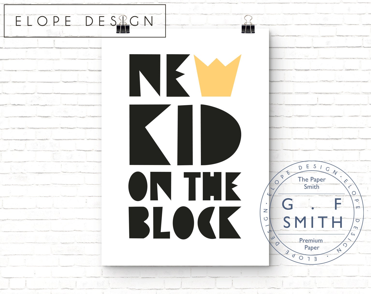 New Kid on the Block Typography Wall Art Cute Quote - Etsy