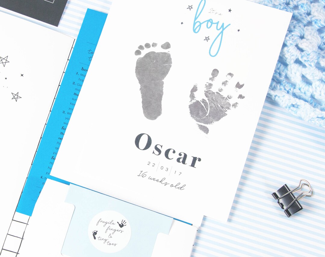 It's a Boy Inkless Hand & Footprint Kitno Ink, No Mess,no Stressnewbabygiftpresentbabys