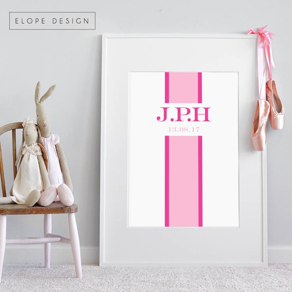 PERSONALISED | Pink | Monogram |Gucci | Louis Vuitton| Typography Wall Art | Quote | Print | Nursery | Baby Room | Premium | G.F Smith Paper