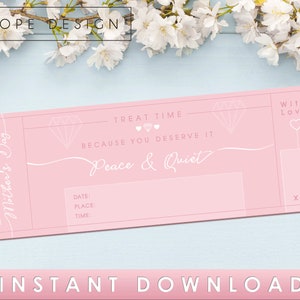 Moederdag - Rust en stilte - Cadeaubon - Coupon - Moederdagcadeau - Heden - Moederzondag - Instant Download - Afdrukbaar