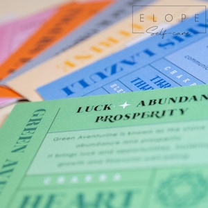 Conjunto de cartas de afirmação de cura com cristais (11 cartas) e bolsa de algodão para armazenamento - Elementos Chakra Zodíaco Espiritualidade Reiki Manifesto