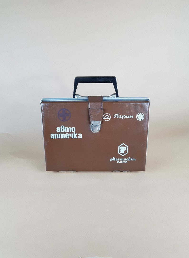 Vintage box Made in Bulgaria. First aid kit Medical suitcase Old first aid kit First aid bag Emergency medical help