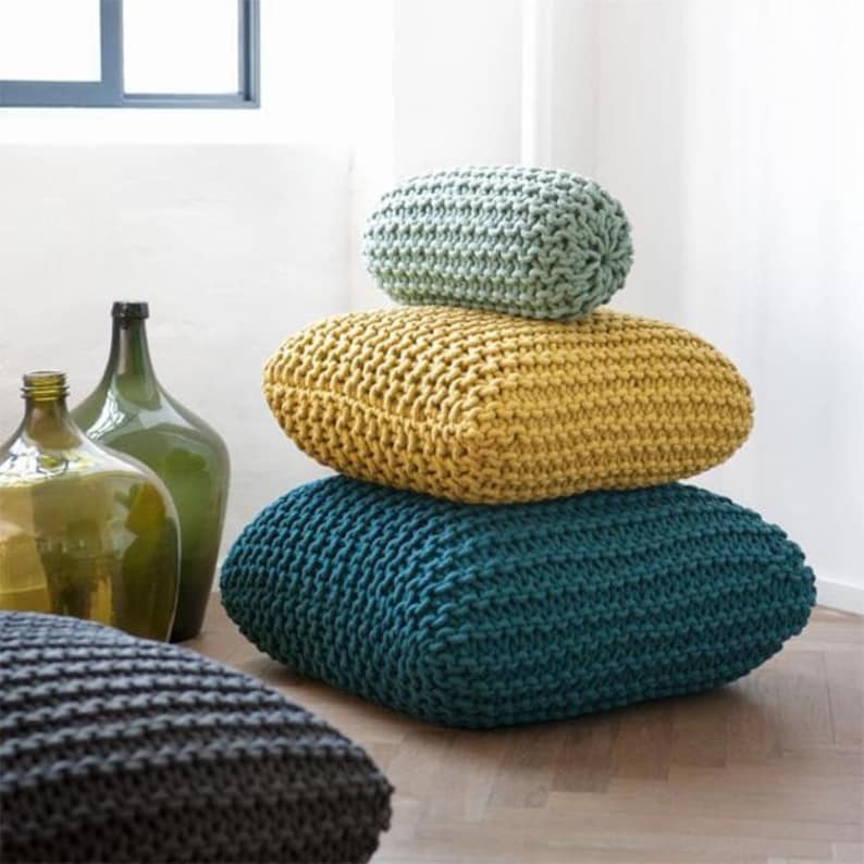 Ottomans for home Super soft floor cushions Huge seat cushions Soft furniture. Decor for the home