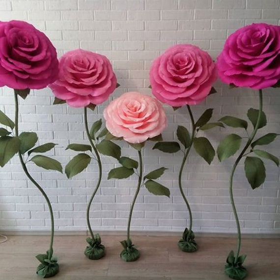large paper flowers giant paper flowers paper flowers on the stem paper rose large paper flowers for wedding decoration big flower paper