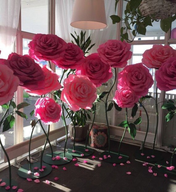 large paper flowers giant paper flowers paper flowers on the stem paper rose large paper flowers for wedding decoration paper flower giant