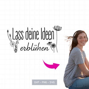 あなたのアイデアを開花させましょう プロッターファイル | 花のモチベーションを高める名言 SVG | プランナー、マグカップ、装飾品のためのクリエイティブなインスピレーション