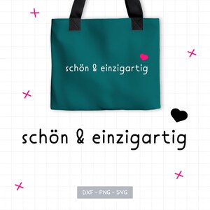 Schön & einzigartig | Urban Graffiti Plotterdatei für Frauen – frech, modern + motivierend – SVG DXF PNG für Shirt, Tasse, Tasche | deutsch