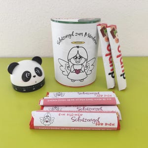 Duplo banderol beschermengel meisje, instant cadeau downloaden, rijbewijs geslaagd, babygeboorte, jaar in het buitenland, gastcadeau