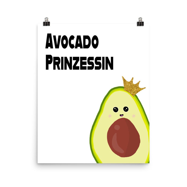 Avocado Prinzessin Poster mit Spruch als Dekoration für dein Etsy