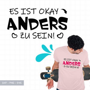 It's OK to be different – SVG DXF PNG plotter file | Introvert quote for T-shirts, gifts, stickers | Empathy | German