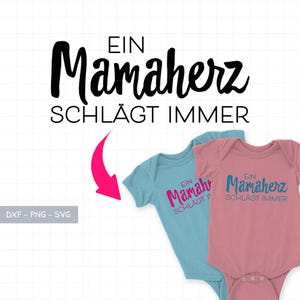 Het hart van een moeder klopt altijd – minimalistisch plotterbestand | moderne graffitiletters | DXF SVG PNG voor Silhouette & Cricut | Duits