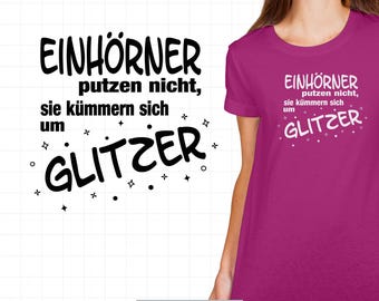 Archivo de trazador de unicornio | Diciendo purpurina SVG dxf PNG | Los unicornios no se acicalan Bricolaje con brillantina | Archivo Cricut, archivo Silhouette | Diseño de declaración