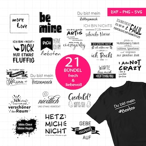 Cheeky & Affectionate Sayings Bundle • 21 Plotter Files SVG PNG DXF • Humor • Sarcasm • Motivation • Gift Ideas • Round Graffiti Design